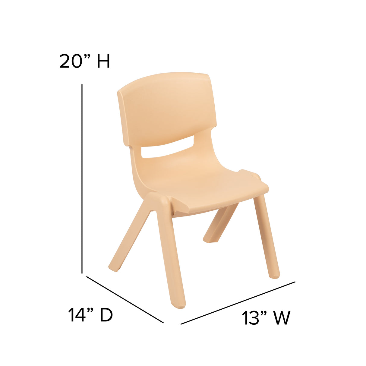 4 Pack Plastic Stackable Pre-K/School Chairs with 10.5"H Seat