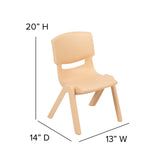 4 Pack Plastic Stackable Pre-K/School Chairs with 10.5"H Seat