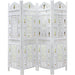 4 Panel Folding Room Divider Wood Screen,Decorative Functional Versatile Portable Partition Reversible Privacy - 4 Panel