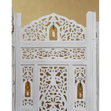 4 Panel Folding Room Divider Wood Screen,Decorative Functional Versatile Portable Partition Reversible Privacy - 4 Panel