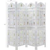 4 Panel Folding Room Divider Wood Screen,Decorative Functional Versatile Portable Partition Reversible Privacy - 4 Panel