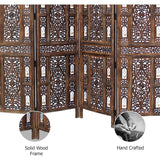 4 Panel Folding Room Divider Wood Screen,Decorative Functional Versatile Portable Partition Reversible Privacy - 4 Panel