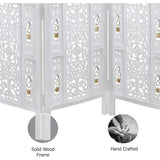 4 Panel Folding Room Divider Wood Screen,Decorative Functional Versatile Portable Partition Reversible Privacy - 4 Panel