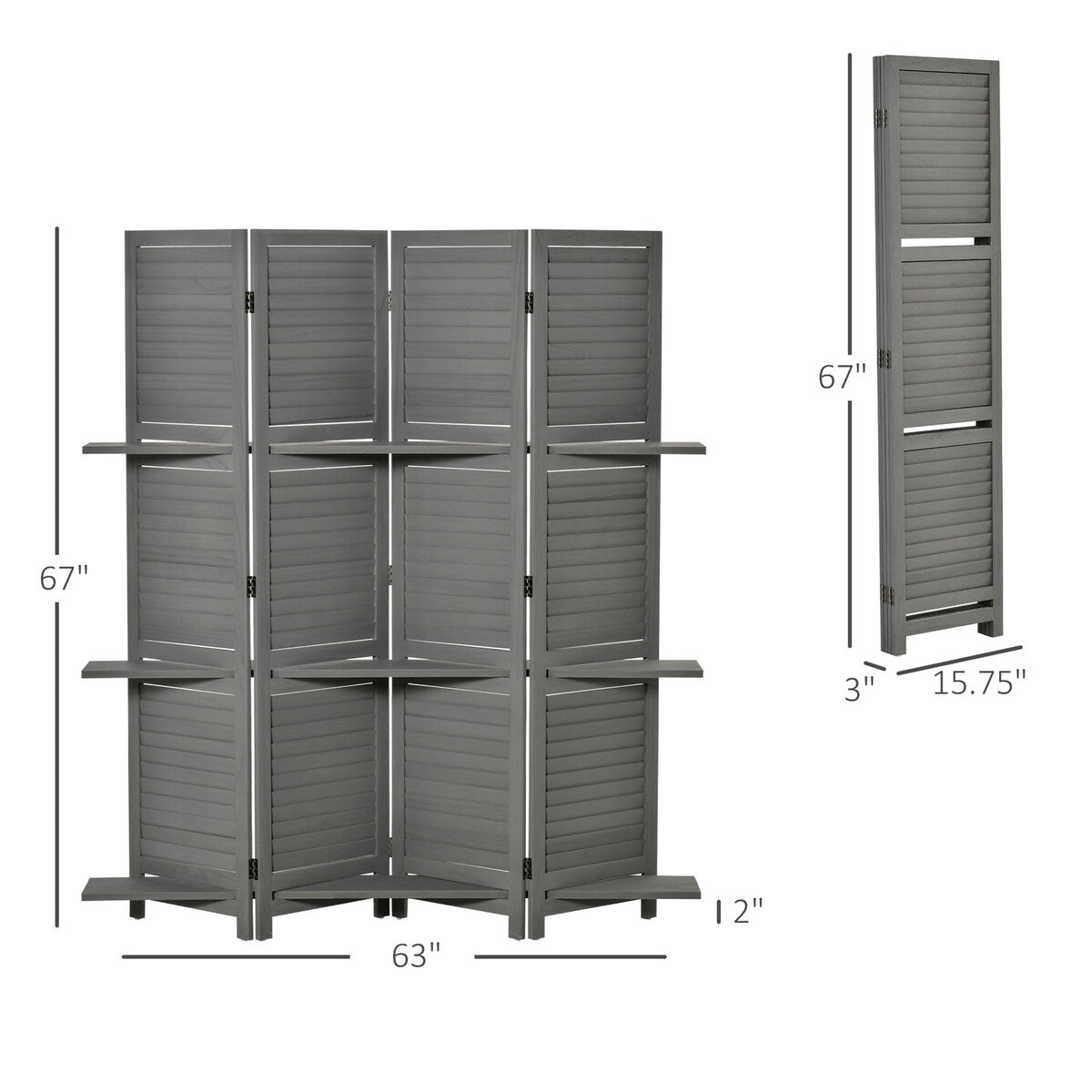 4-Panel Folding Room Divider