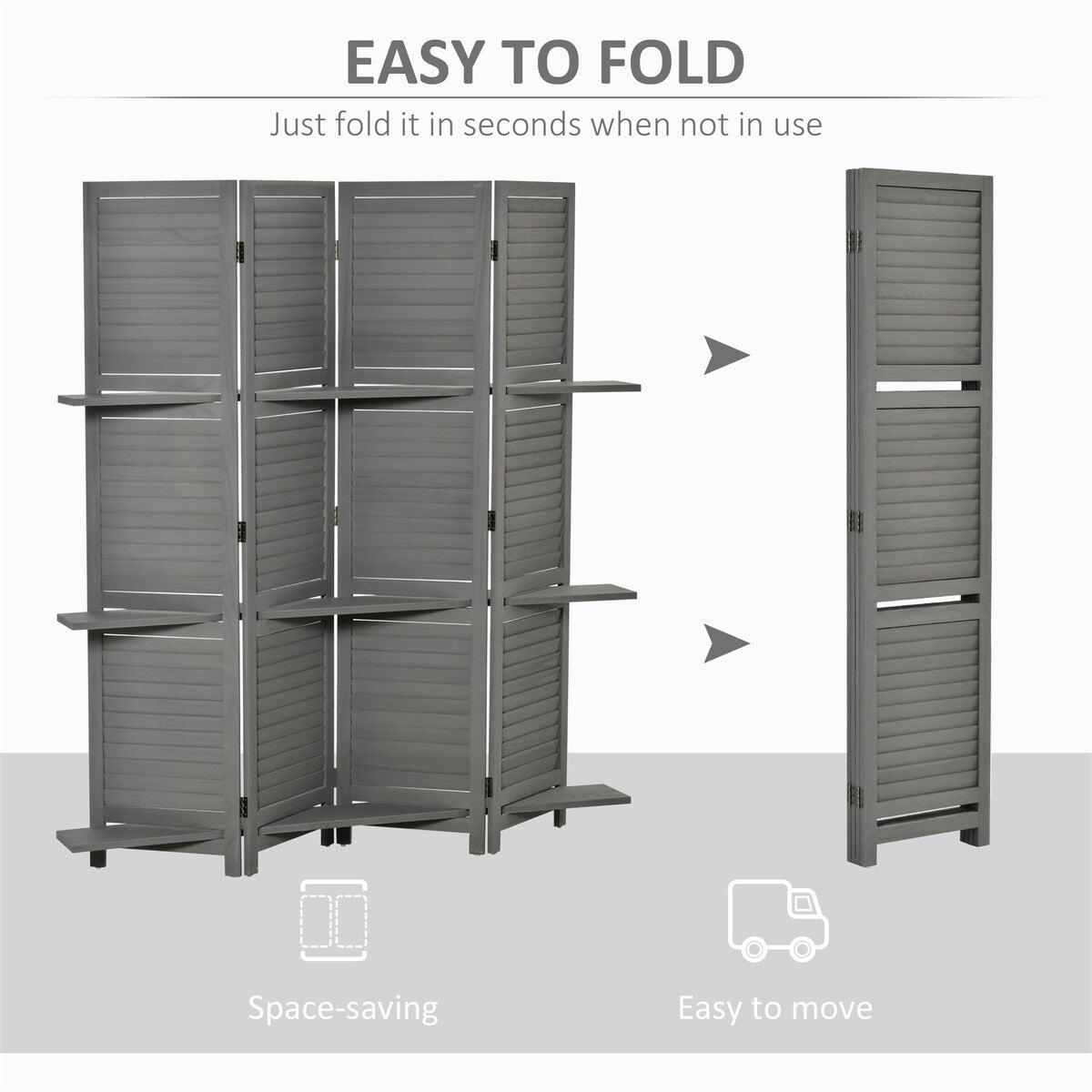 4-Panel Folding Room Divider