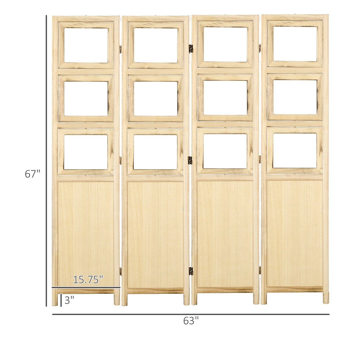 4 Panel Room Divider Privacy Screen