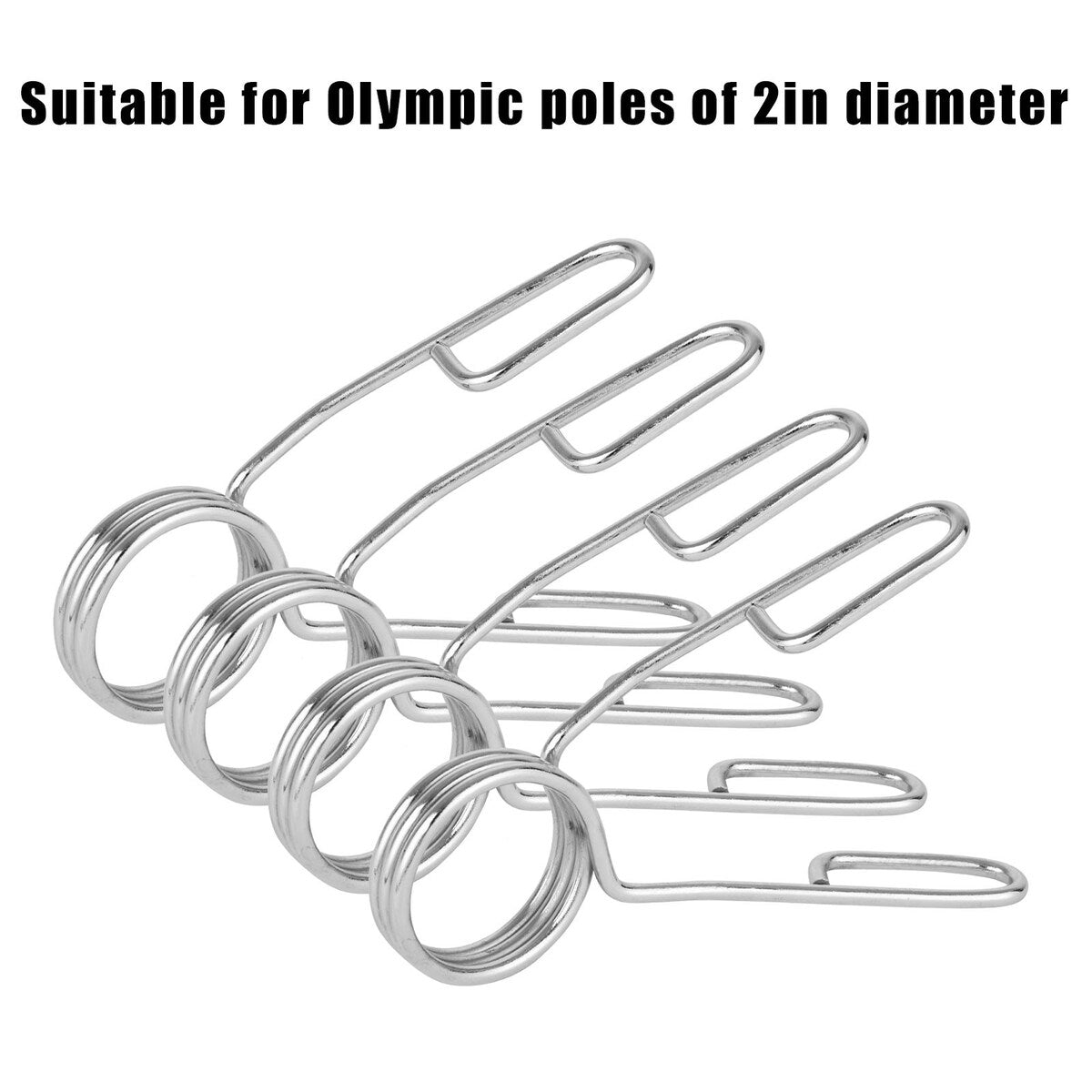 4 Pcs Stainless Steel Barbell Collars For 2 Inch Barbell Clamp Collar Weightlifting Accessory - Clear