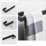 4-Piece Bath Hardware Set with Towel Ring Toilet Paper Holder Towel Hook and Towel Bar
