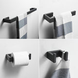 4-Piece Bath Hardware Set with Towel Ring Toilet Paper Holder Towel Hook and Towel Bar