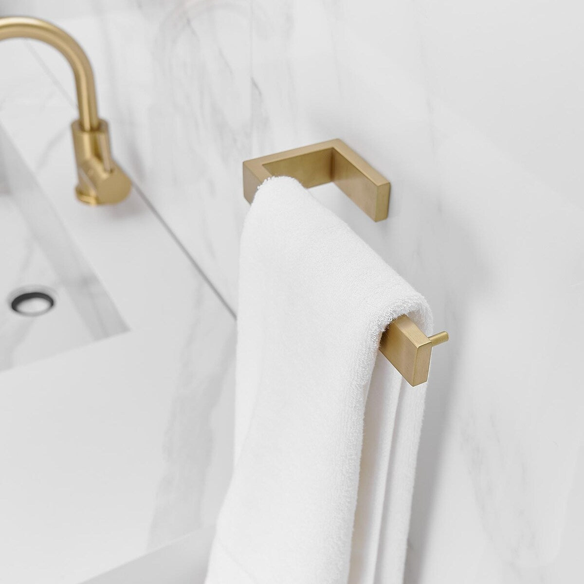 4-Piece Bath Hardware Set with Towel Ring Toilet Paper Holder Towel Hook and Towel Bar