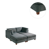 4 Piece Chenille Fabric Modular Corner Sofa and Ottoman Set