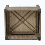 4 Piece Conversation Set Wicker Ratten Sectional Sofa with Seat Cushions