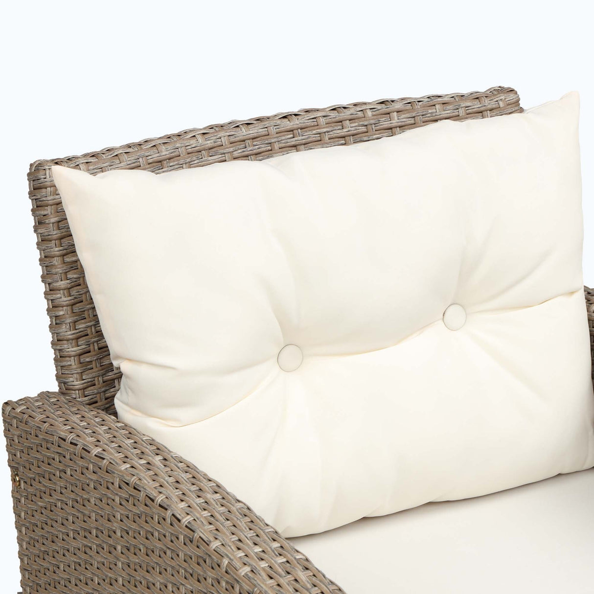 4 Piece Conversation Set Wicker Ratten Sectional Sofa with Seat Cushions