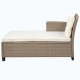 4 Piece Conversation Set Wicker Ratten Sectional Sofa with Seat Cushions