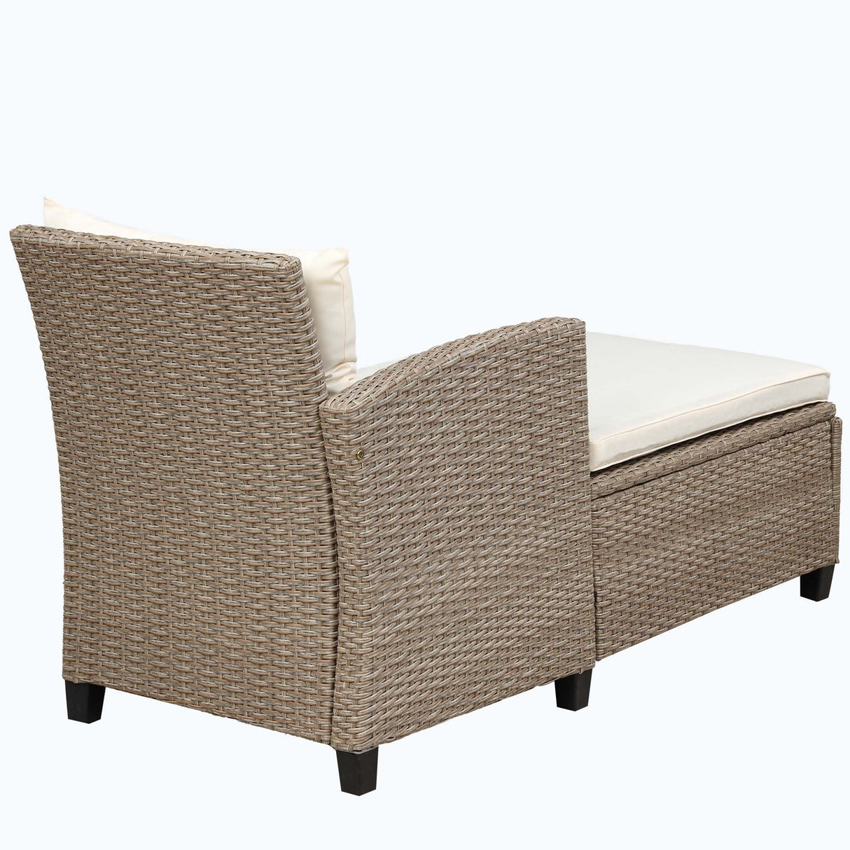 4 Piece Conversation Set Wicker Ratten Sectional Sofa with Seat Cushions