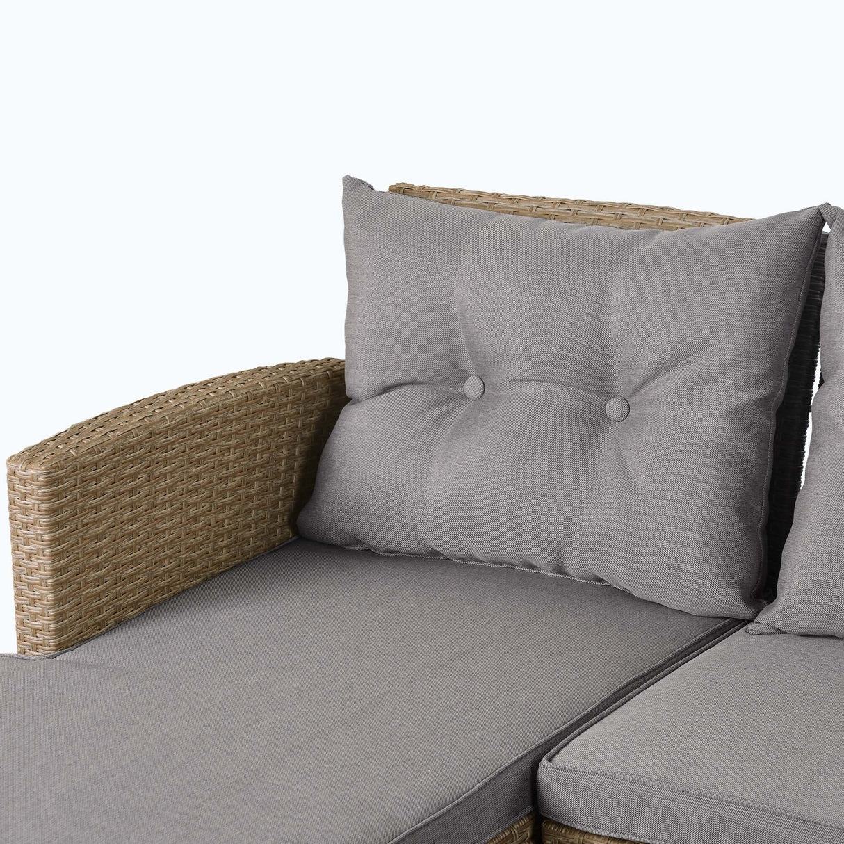 4 Piece Conversation Set Wicker Ratten Sectional Sofa with Seat Cushions