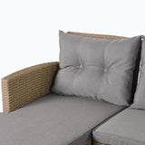 4 Piece Conversation Set Wicker Ratten Sectional Sofa with Seat Cushions