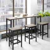 4 Piece Counter Height Dining Table Set - 60.2" Rectangle Bar Pub Table with 3 Stools