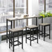 4 Piece Counter Height Dining Table Set - 60.2" Rectangle Bar Pub Table with 3 Stools