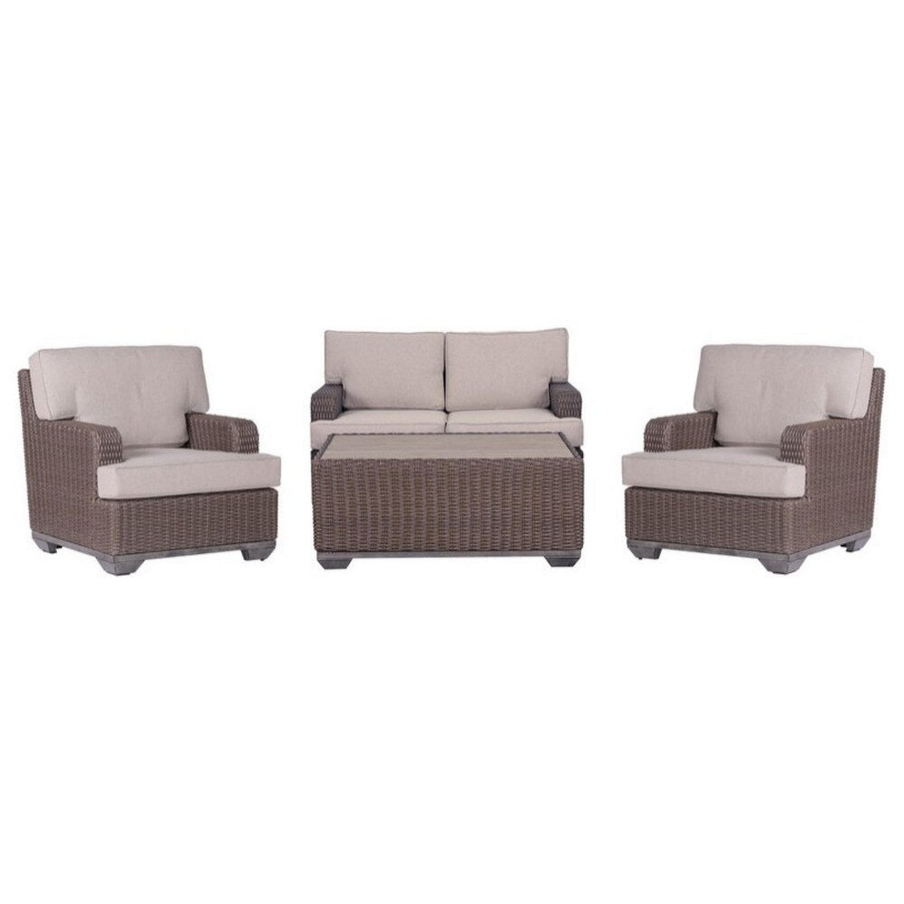 4 Piece Deep Seating Set with Loveseat