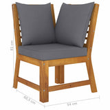 4 Piece Garden Lounge Set with Cushion Solid Acacia Wood