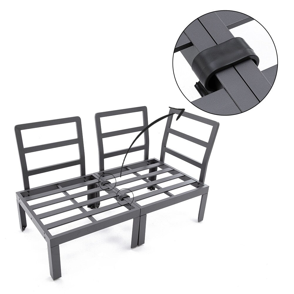 4-Piece Indoor Outdoor Patio Furniture Aluminum 4-Seats Sofa Chairs Couch with Removable Cushions - 109.5'W x 28.7'D x 31.5'H