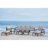 4-Piece Indoor Outdoor Patio Furniture Aluminum 4-Seats Sofa Chairs Couch with Removable Cushions - 109.5'W x 28.7'D x 31.5'H