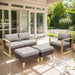 4 Piece Outdoor Patio Loveseat Chair Ottoman Sets