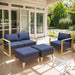 4 Piece Outdoor Patio Loveseat Chair Ottoman Sets