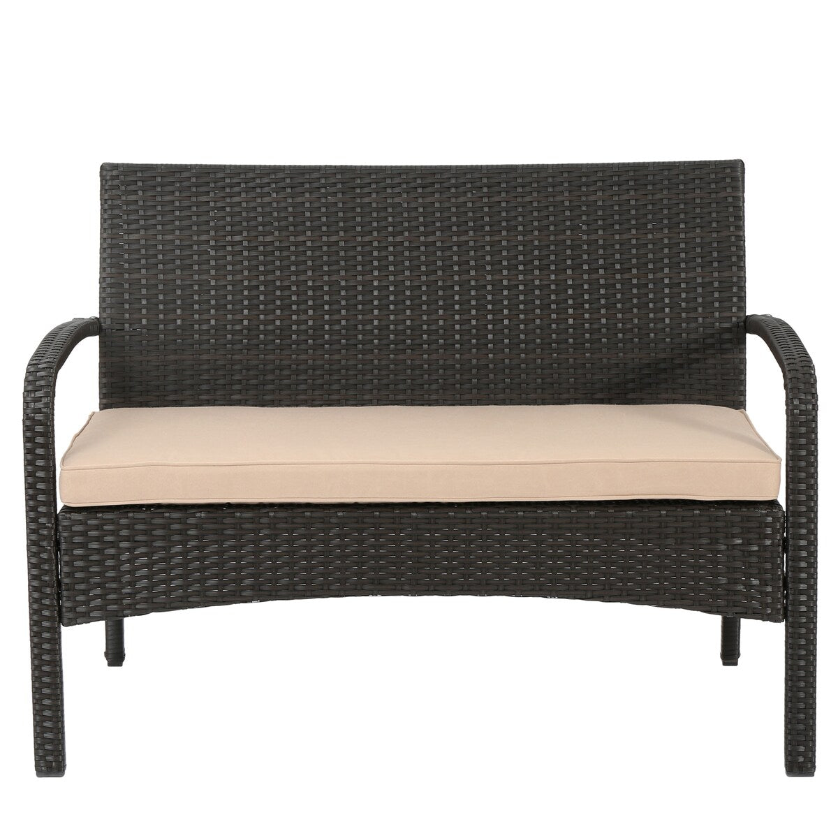 4-Piece Outdoor Patio Sofa Set with Upholstered Cushions and Table