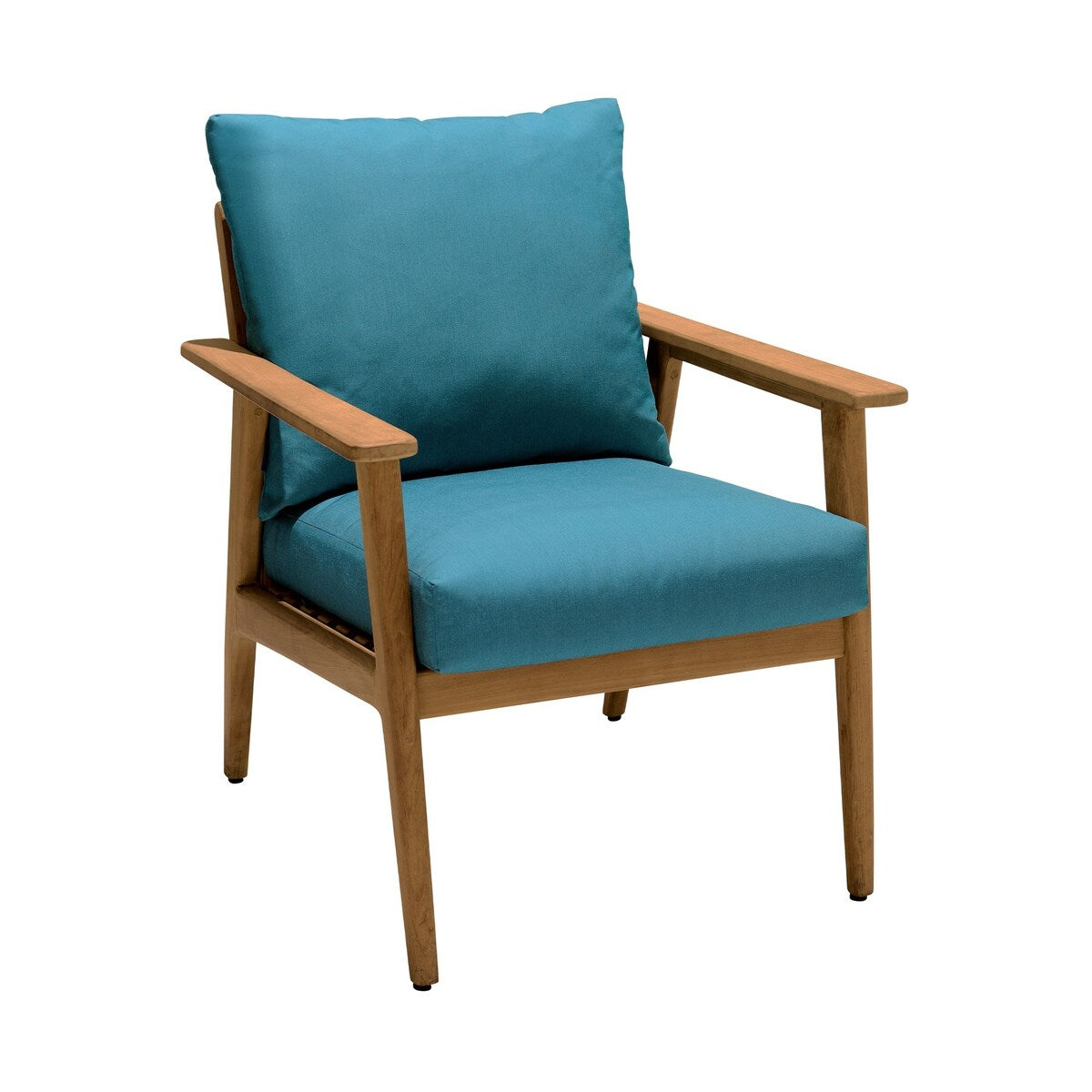 4 Piece Outdoor Sectional Sofa Set with Wooden Frame, Blue