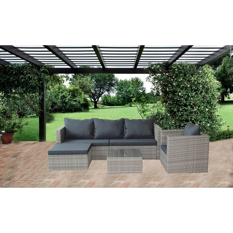 4 Piece Patio Conversation Set with Coffee Table