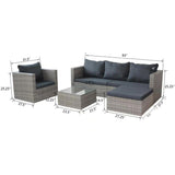 4 Piece Patio Conversation Set with Coffee Table