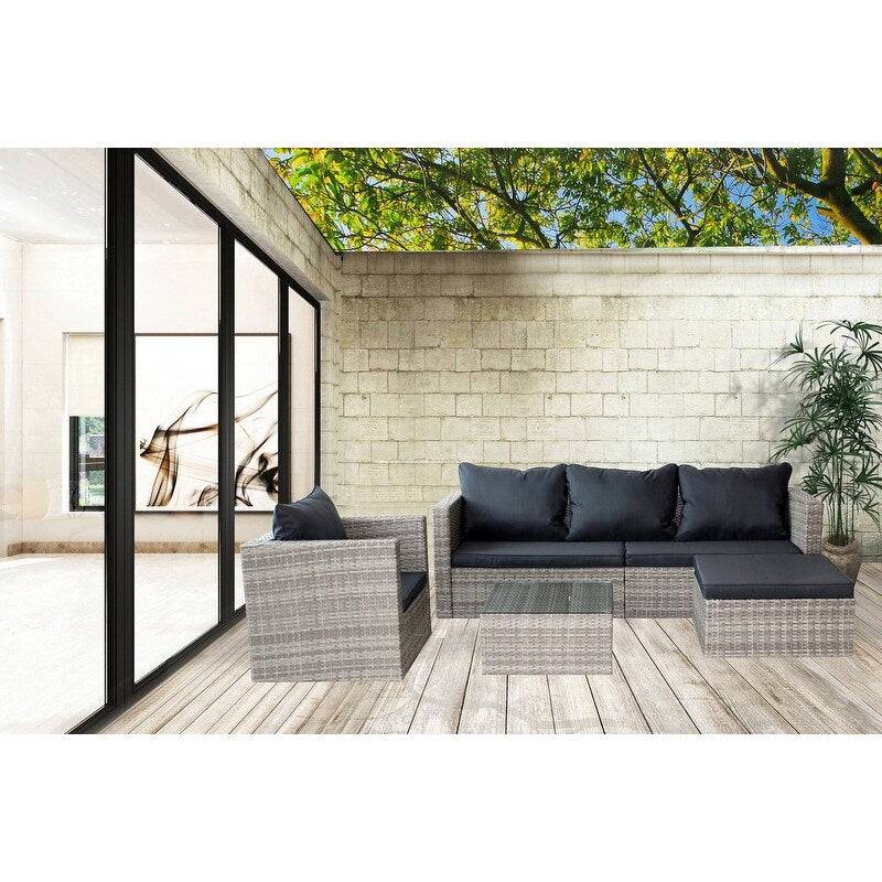 4 Piece Patio Conversation Set with Coffee Table
