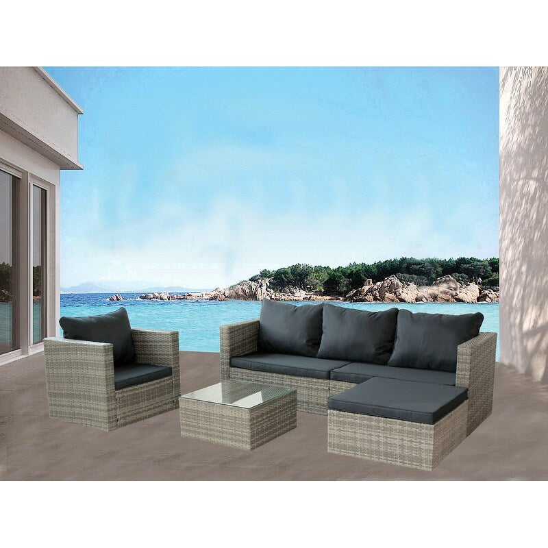 4 Piece Patio Conversation Set with Coffee Table