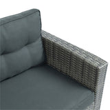 4-Piece Patio Furniture Wicker Rattan Sofa Set With Storage Box,Grey