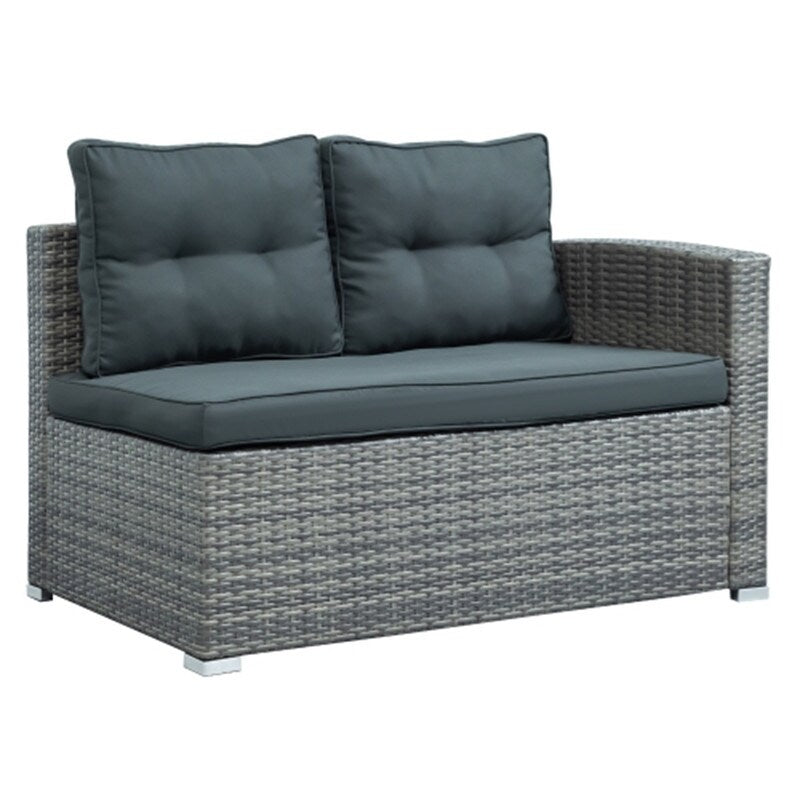 4-Piece Patio Furniture Wicker Rattan Sofa Set With Storage Box,Grey