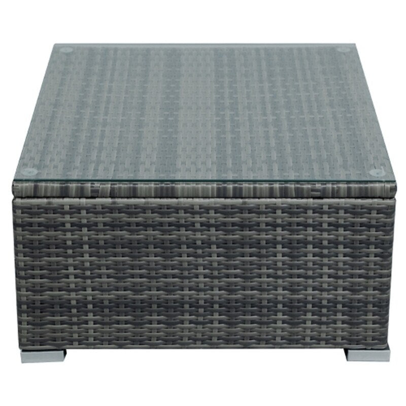 4-Piece Patio Furniture Wicker Rattan Sofa Set With Storage Box,Grey