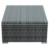 4-Piece Patio Furniture Wicker Rattan Sofa Set With Storage Box,Grey