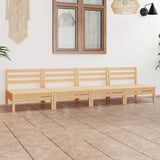 4 Piece Patio Lounge Set Solid Pinewood