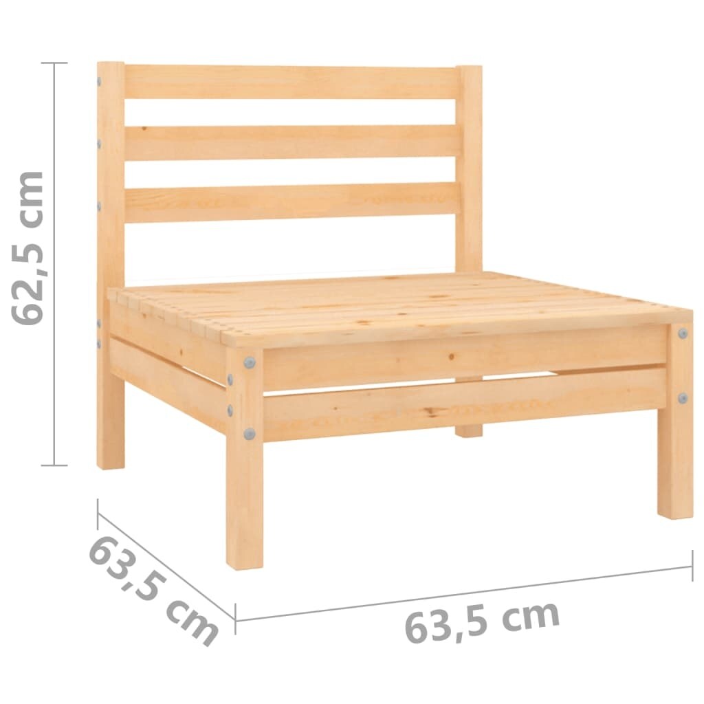 4 Piece Patio Lounge Set Solid Pinewood
