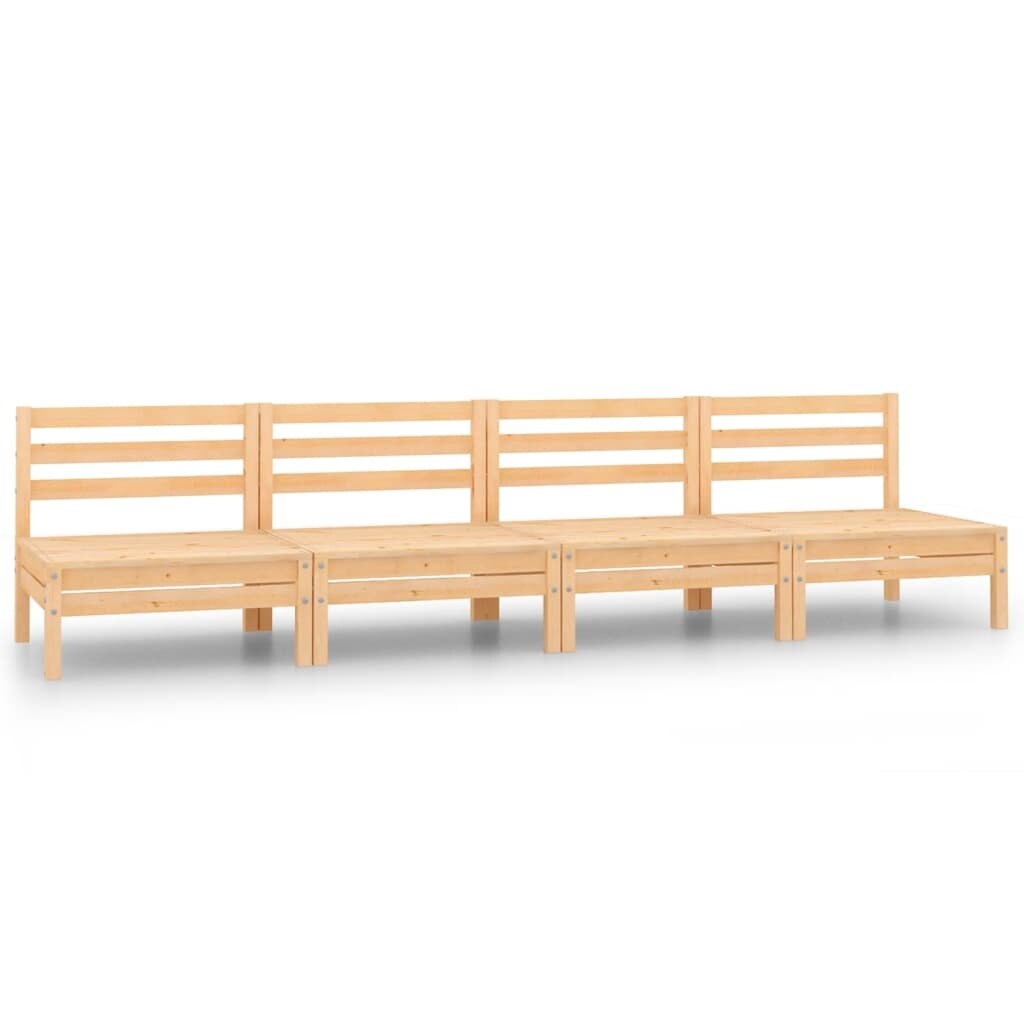 4 Piece Patio Lounge Set Solid Pinewood