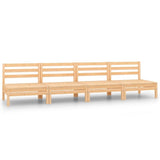 4 Piece Patio Lounge Set Solid Pinewood