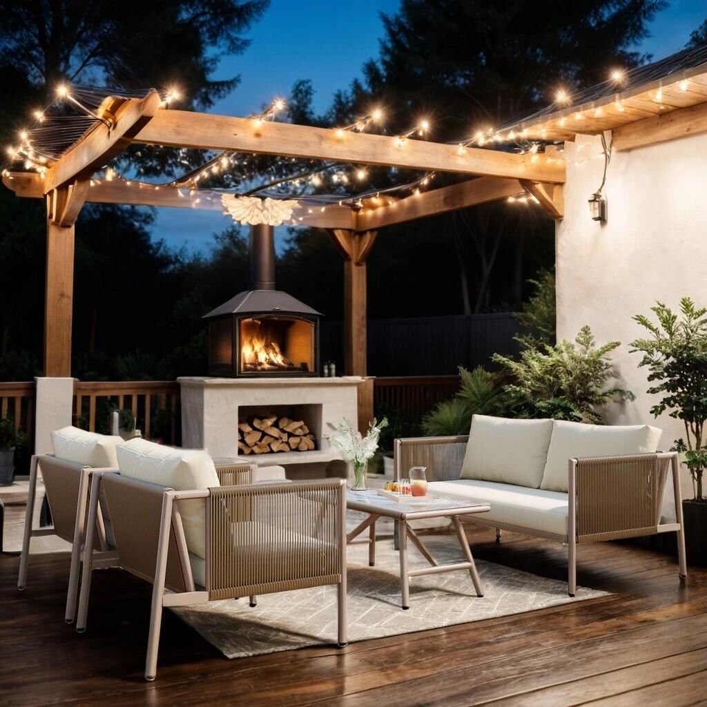 4-Piece Rope Sofa Set with Thick Cushions and Toughened Glass Table, All-Weather Patio Furniture Set with Loveseat, Beige