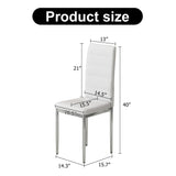 4-Piece Set of Armless high back dining chairs,electroplated metal legs