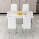 4-Piece Set of Armless high back dining chairs,electroplated metal legs