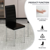 4-Piece Set of Armless high back dining chairs,electroplated metal legs