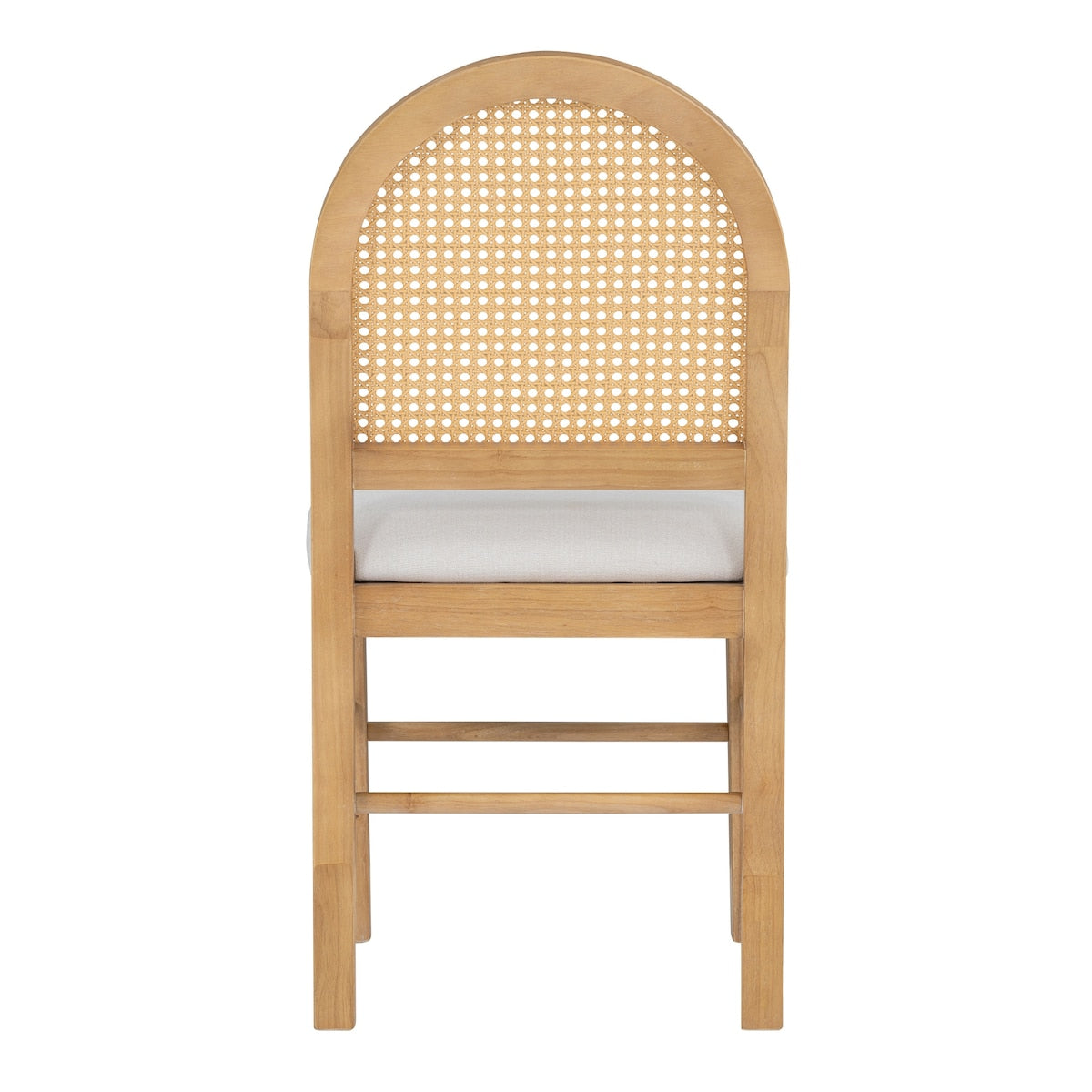 4-Piece Vintage Upholstered Dining Chairs with Rattan Backrests