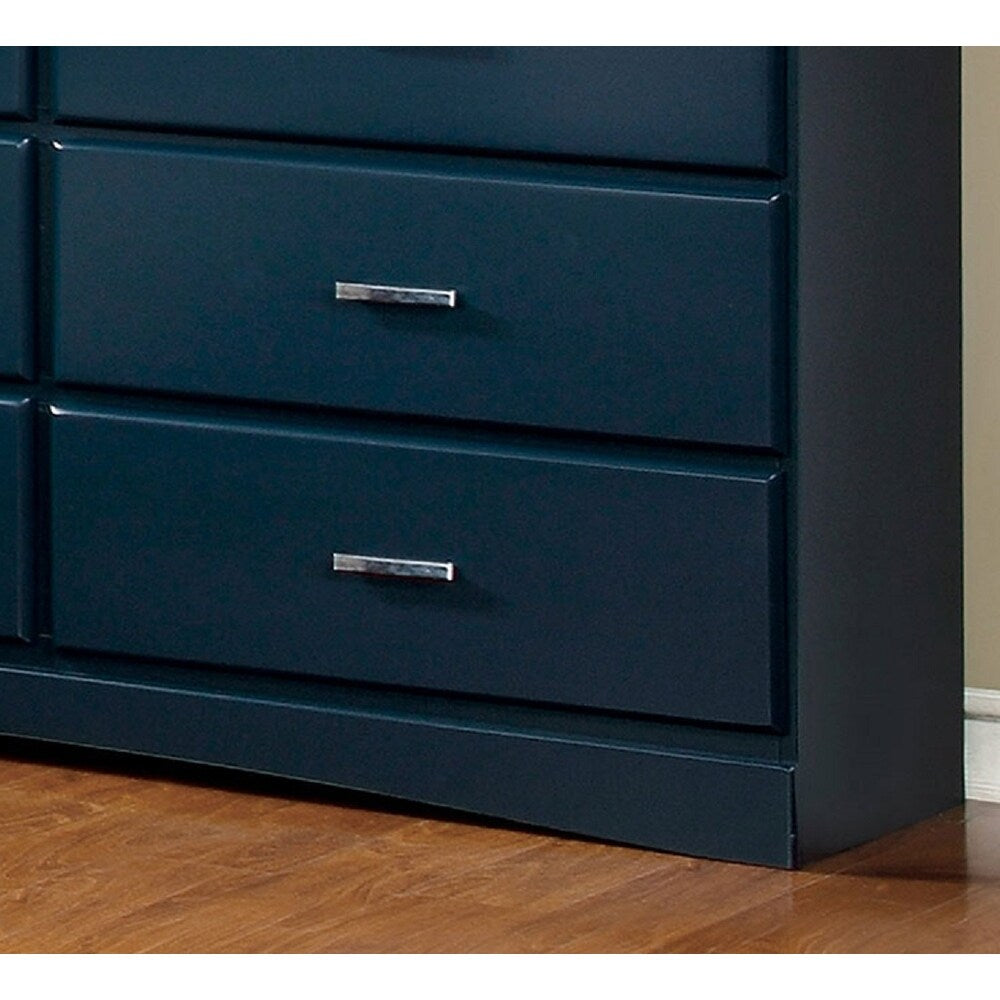 4 Piece Wooden Full Bedroom Set in Blue