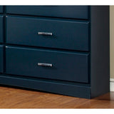 4 Piece Wooden Full Bedroom Set in Blue